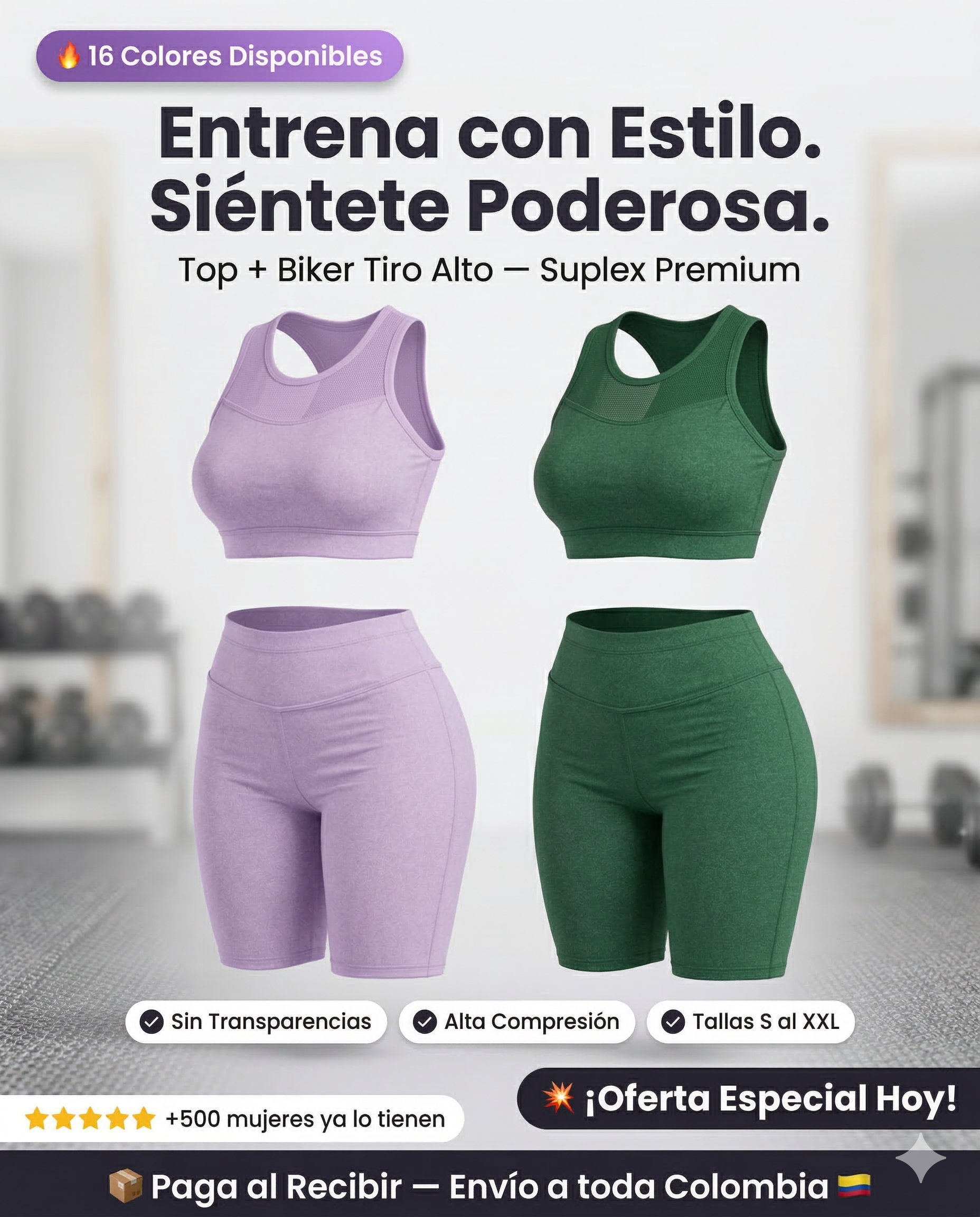 💪 Conjunto Deportivo Mujer — Biker + Top