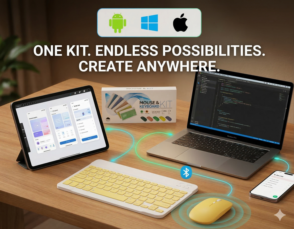 Kit Teclado + Mouse Bluetooth Silencioso — Trabaja Más, Sin Interrumpir a Nadie